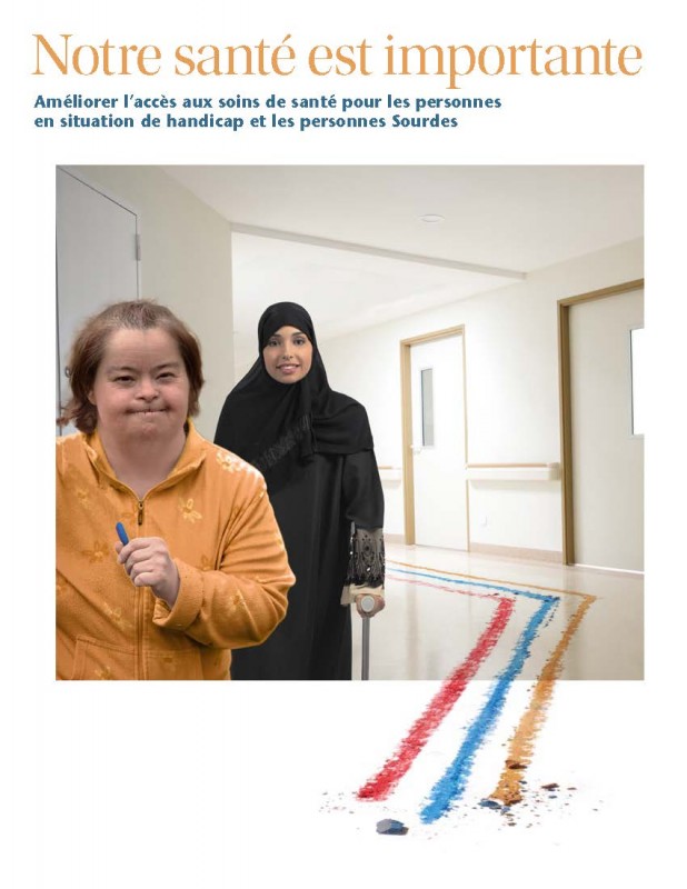 Image de l'atelier 'Notre santé est importante!' avec deux femmes en situation de handicap dans la photo.