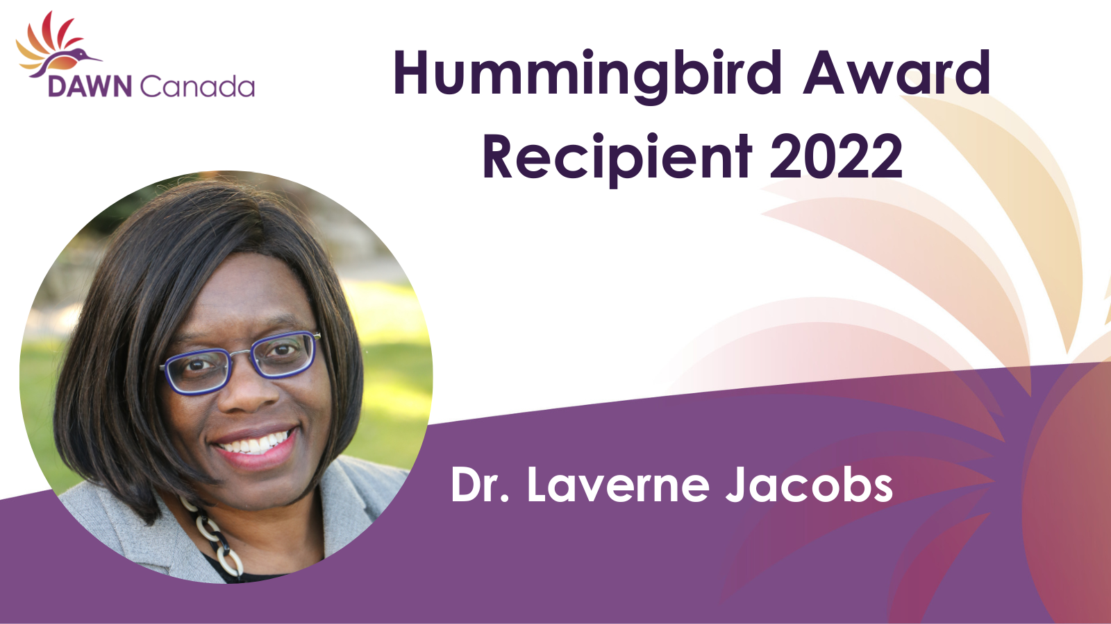 Dr.Laverne Jacobs Hummingbird Award 2022 Recipient